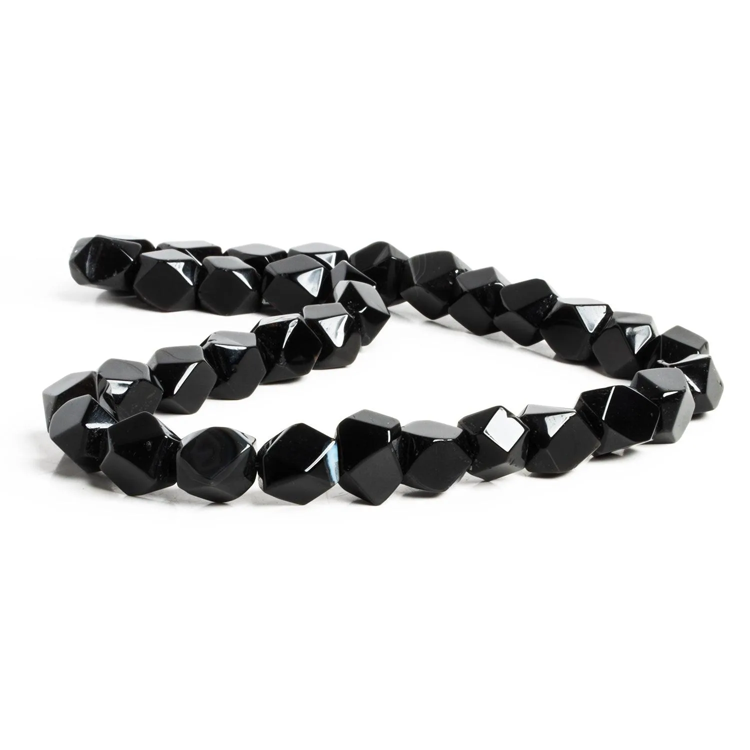 10mm Black Onyx Cornerless Cubes 16 inch 33 beads
