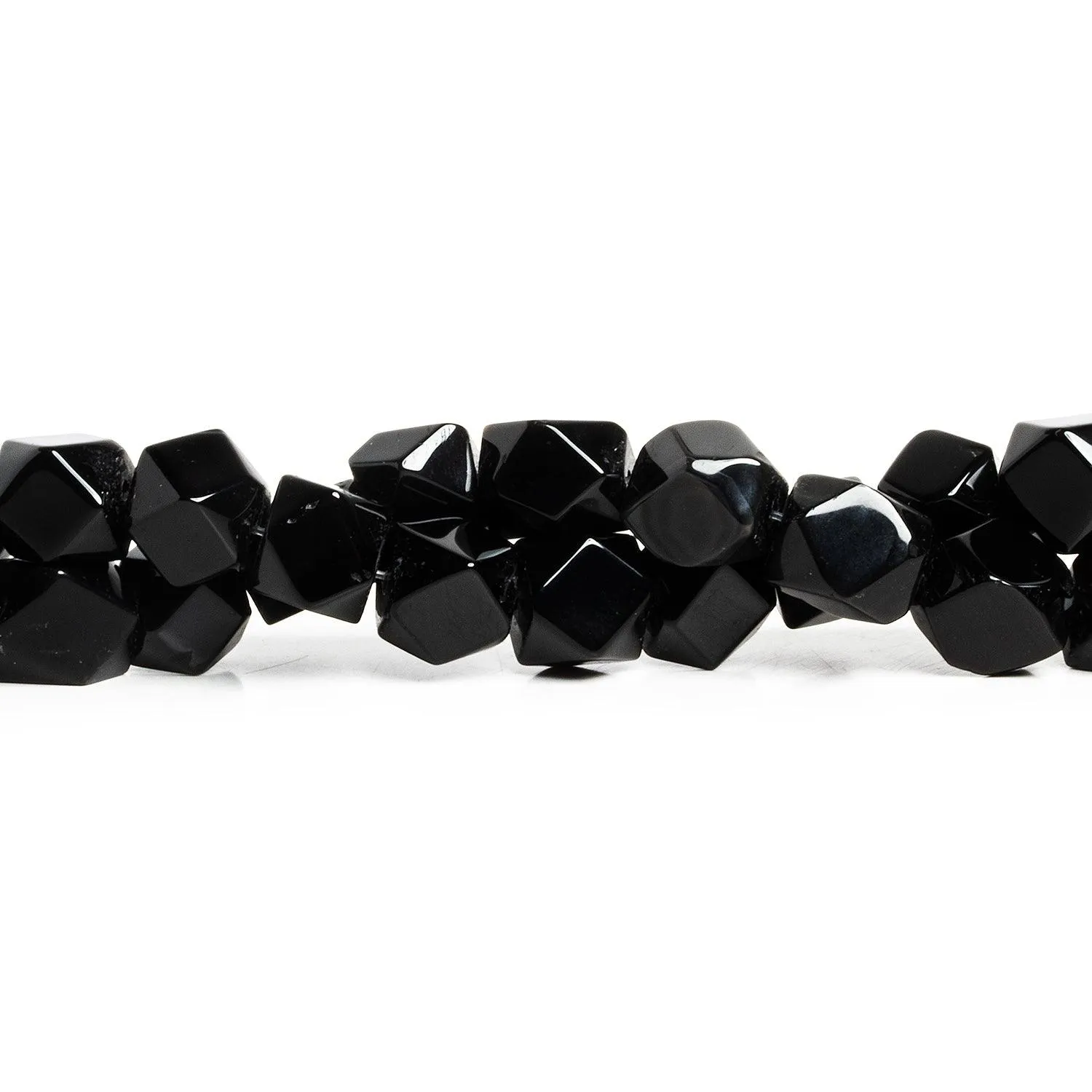 10mm Black Onyx Cornerless Cubes 16 inch 33 beads