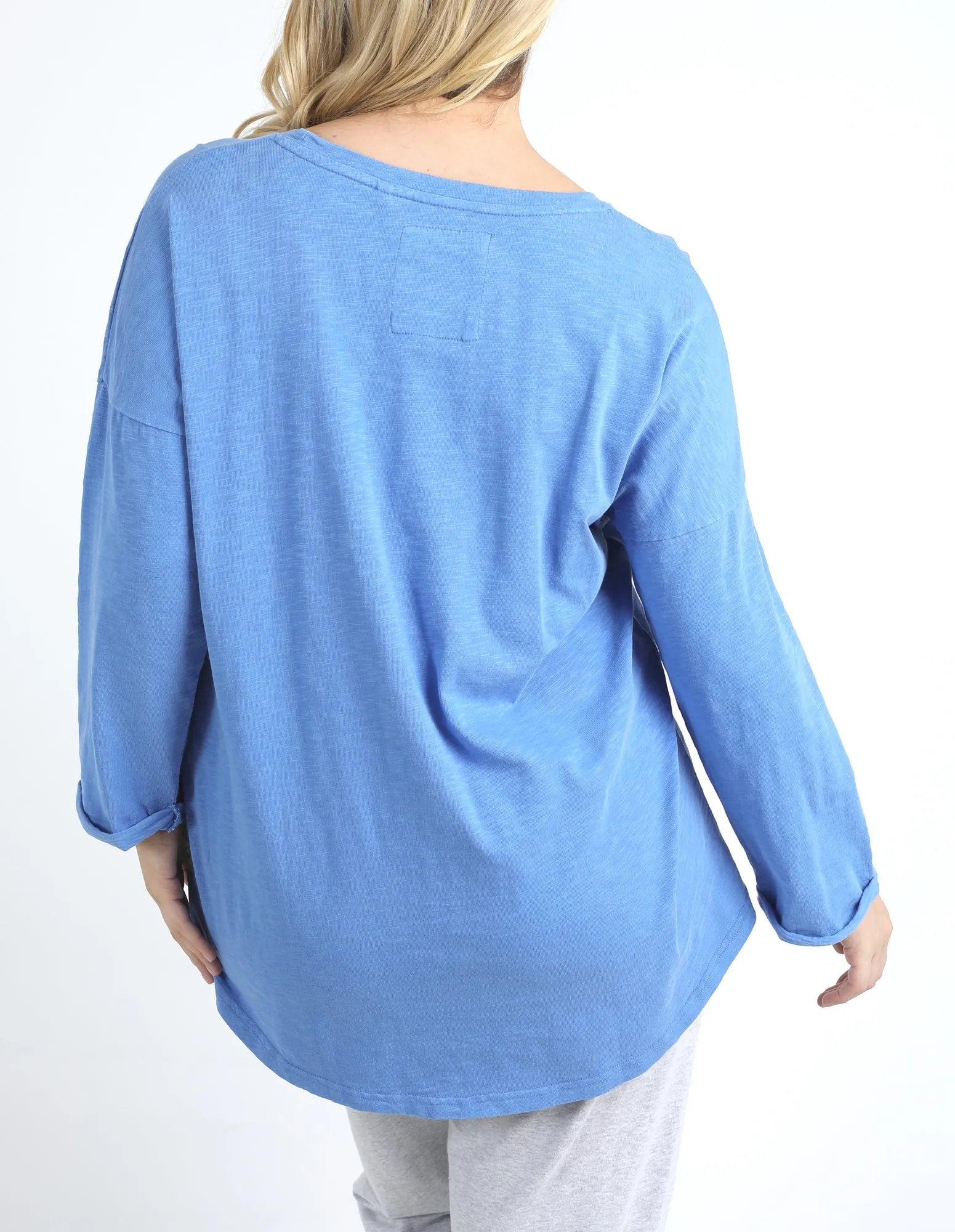 Annie 3/4 Sleeve Tee Cerulean Blue