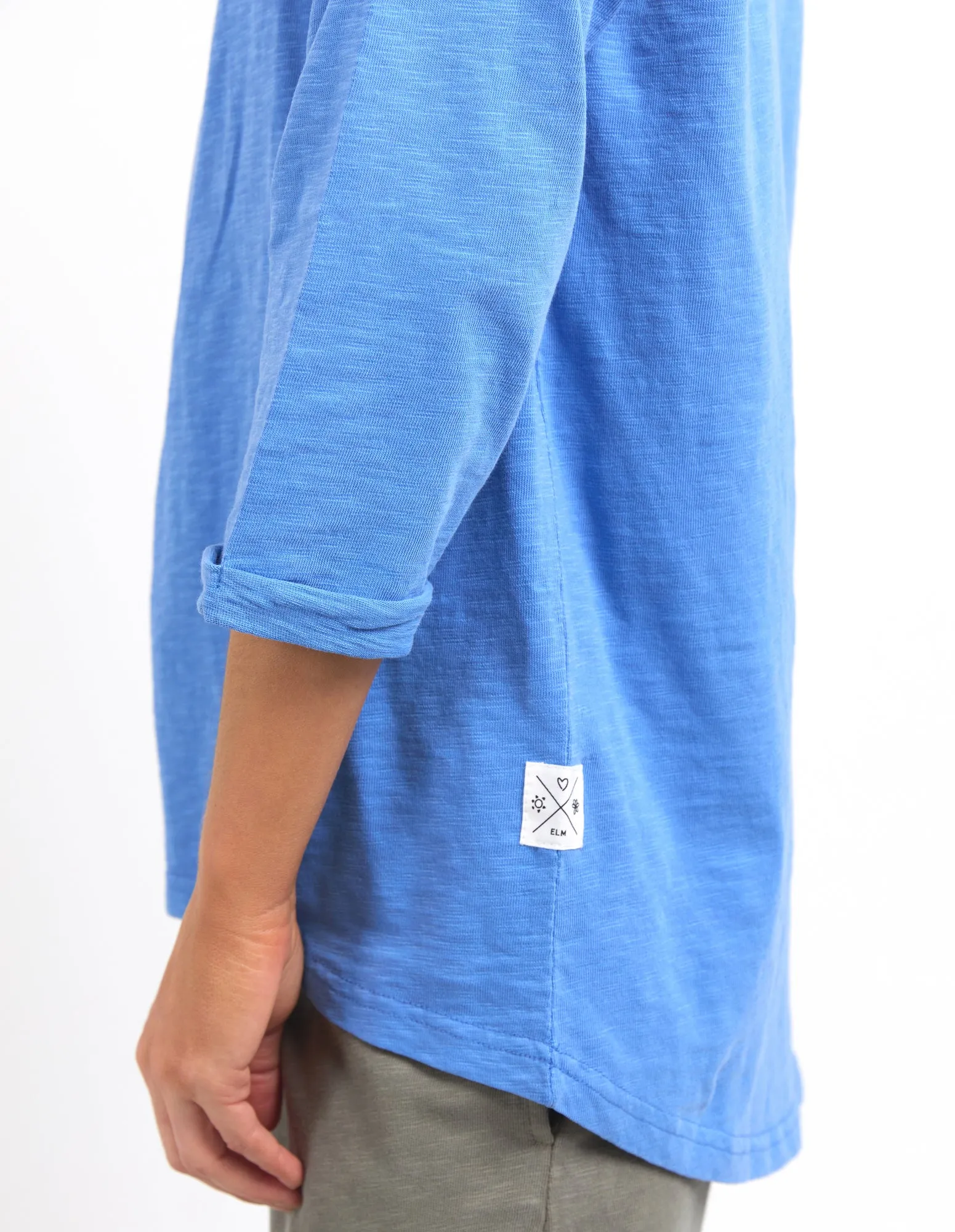 Annie 3/4 Sleeve Tee Cerulean Blue