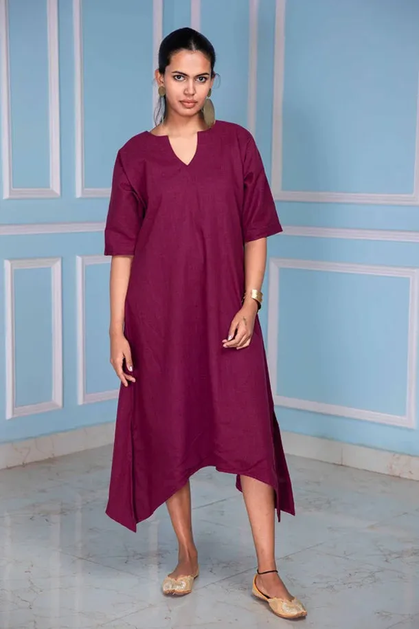 Boho Burgundy Long Dress