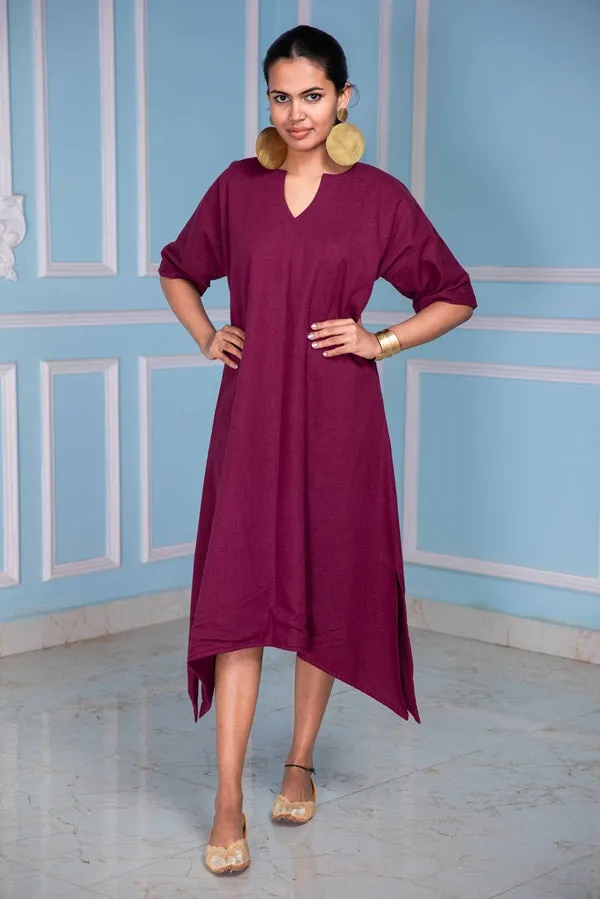 Boho Burgundy Long Dress