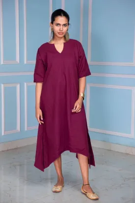 Boho Burgundy Long Dress