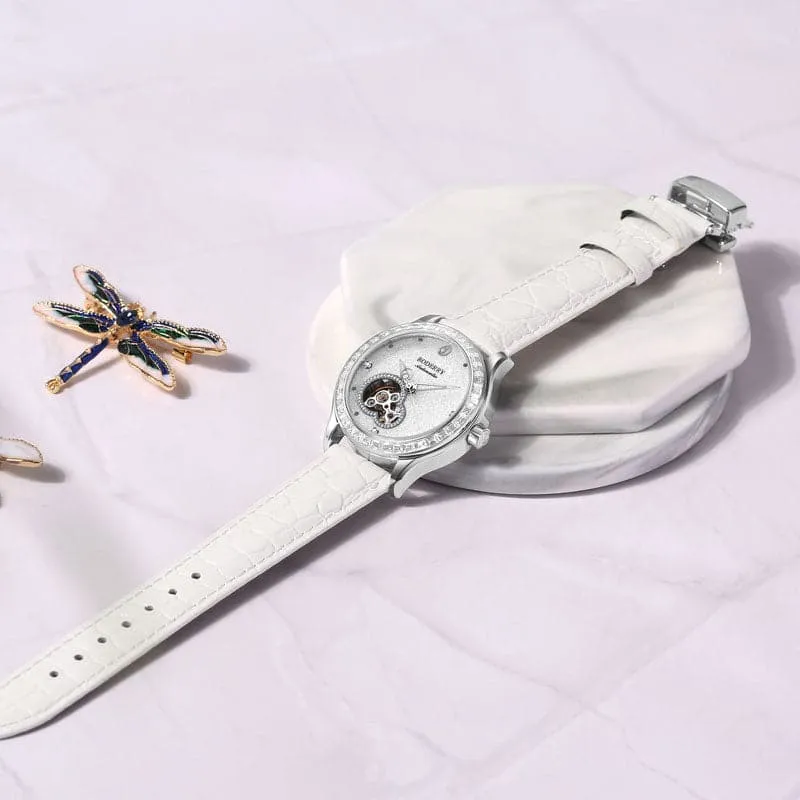 DRAGONFLY - Luxury Women Automatic Watch | Crystal Silver Case