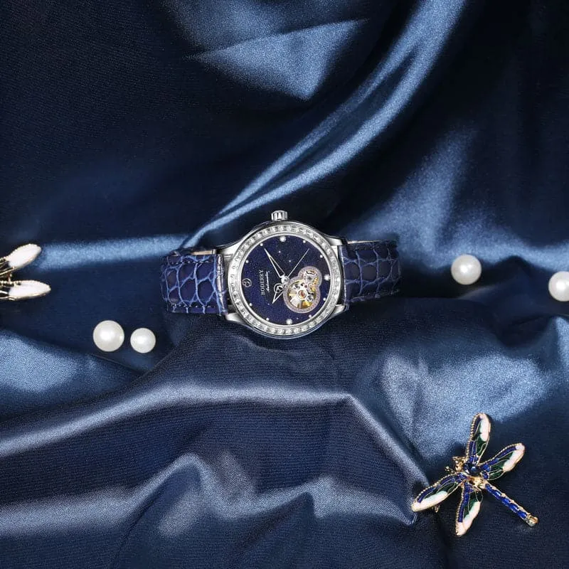 DRAGONFLY - Luxury Women Automatic Watch | Crystal Silver Case