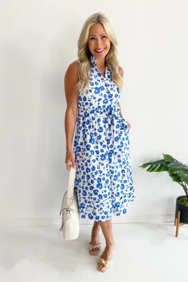 Floral Print Button Down Maxi Dress