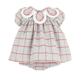 Holiday Check Petal Dress