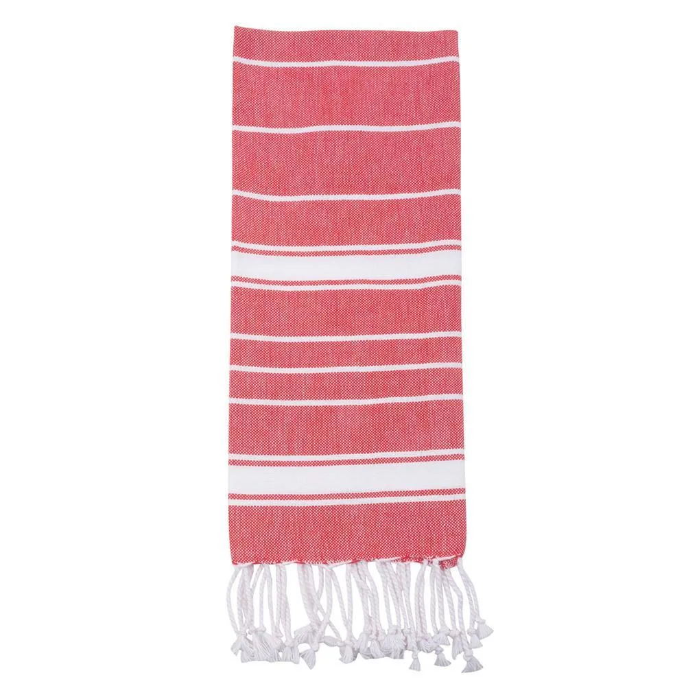 Holiday Fringe Stripe Dishtowel