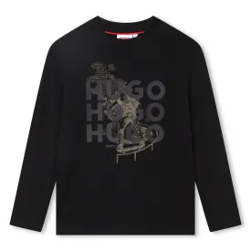 Hugo Kids Boys Long Sleeve T-Shirt - Black