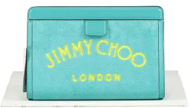 Jimmy Choo Blue Varenne Pouch Clutch Bag Malibu/gold BNWT