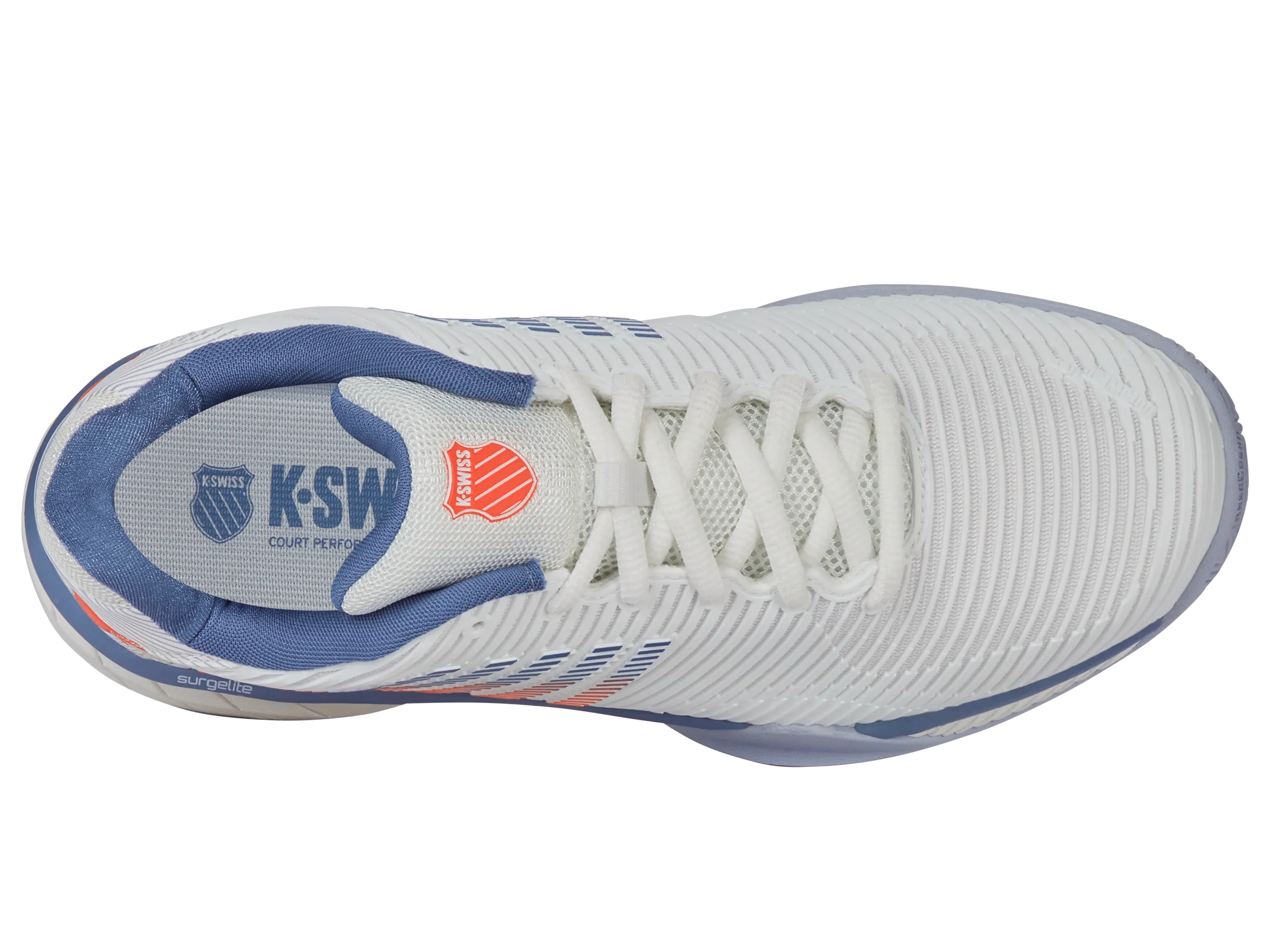 K-Swiss Hypercourt Express 2 (Mens) - Lucent White/Infinity/Scarlet Ibis