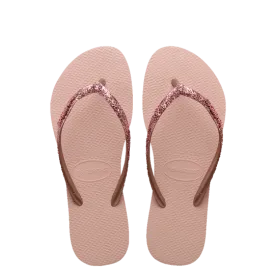 Kids Slim Metal Logo Glitter II Thongs
