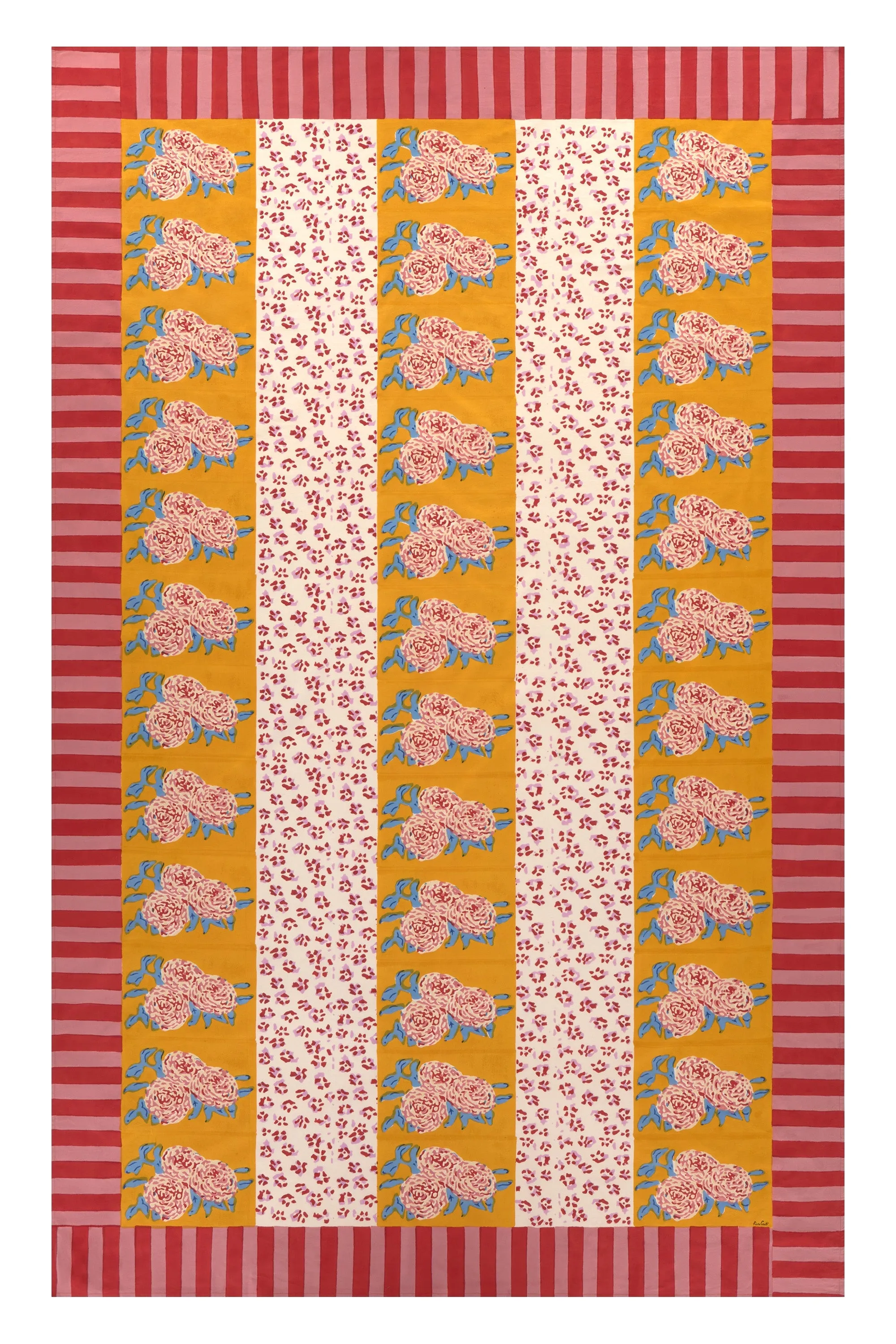 Large Rectangular Tablecloth in Gold Leopard Stripes