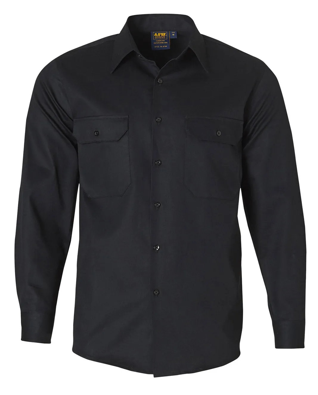 Mens Cotton Drill Long Sleeve Work Shirt - WT04