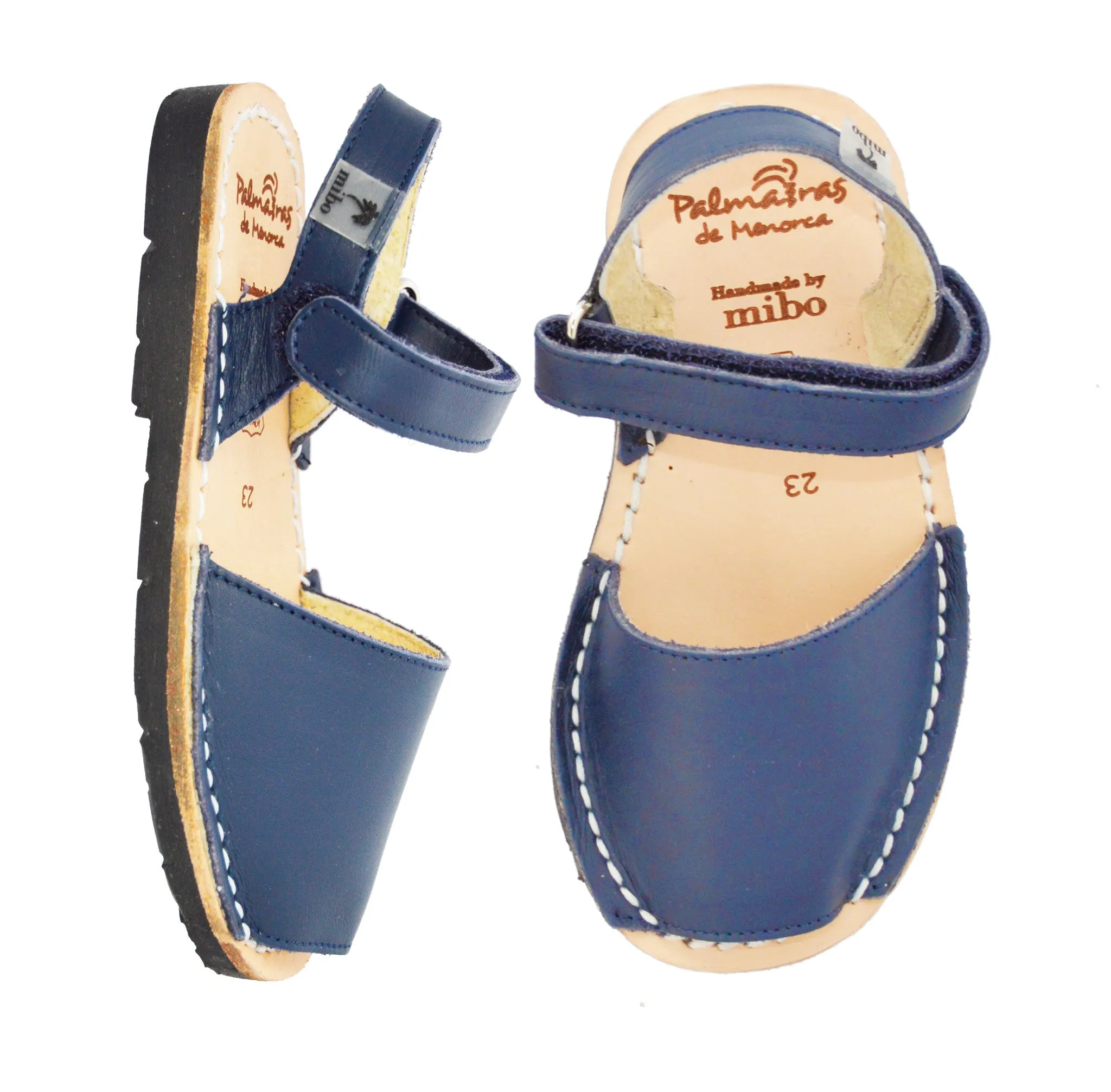 Navy Leather Hook and Loop