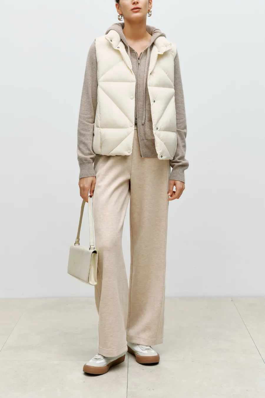Quilted Puffer Vest Off White