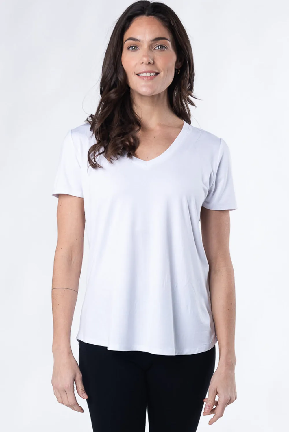 Rylie V-Neck Bamboo Tee - White