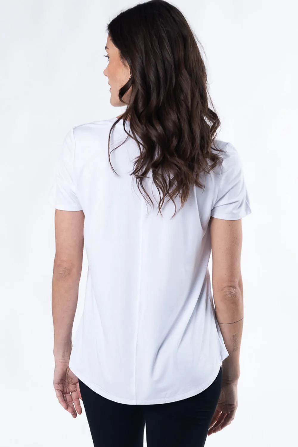 Rylie V-Neck Bamboo Tee - White