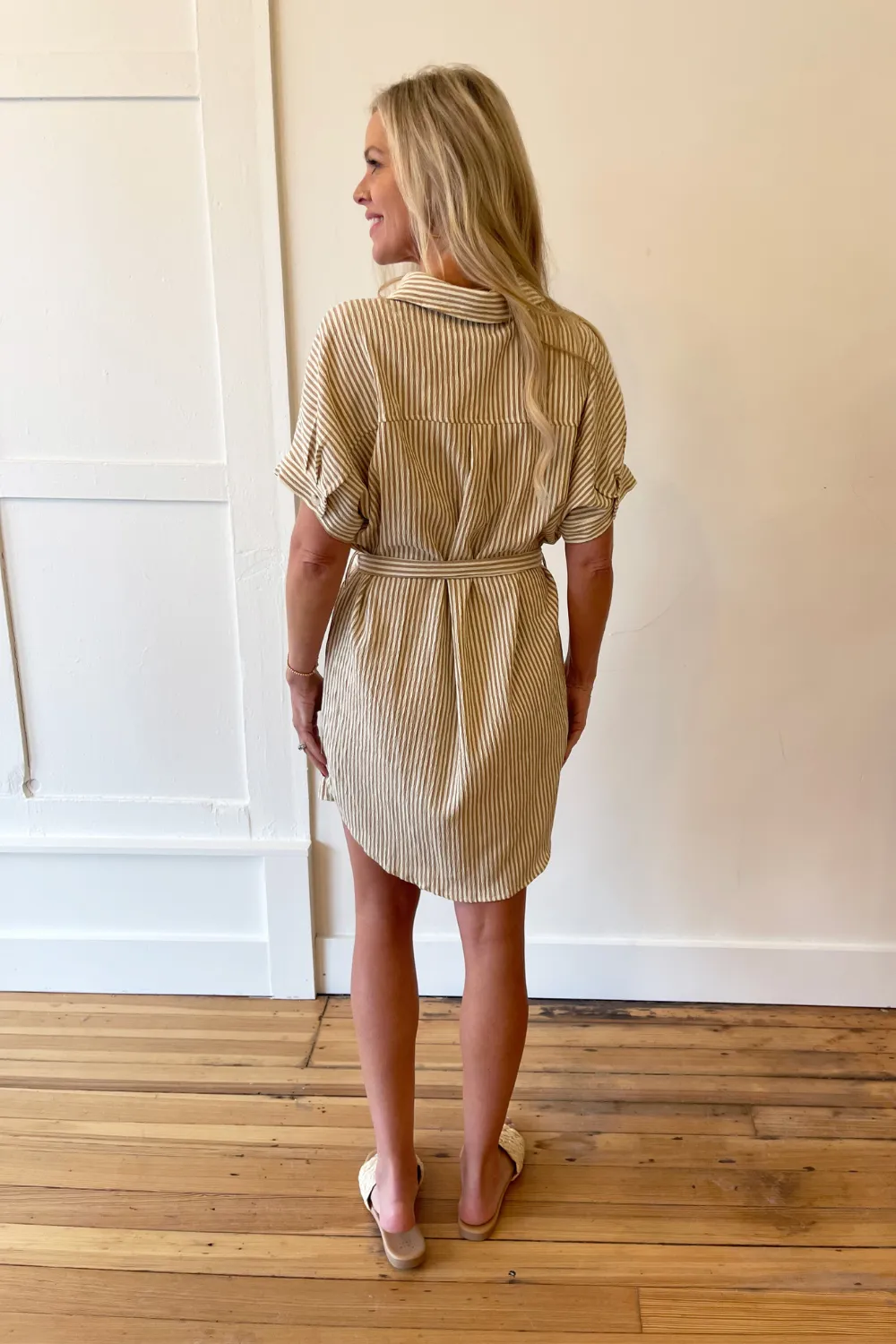 Short Sleeve Button Down Shirt Dress