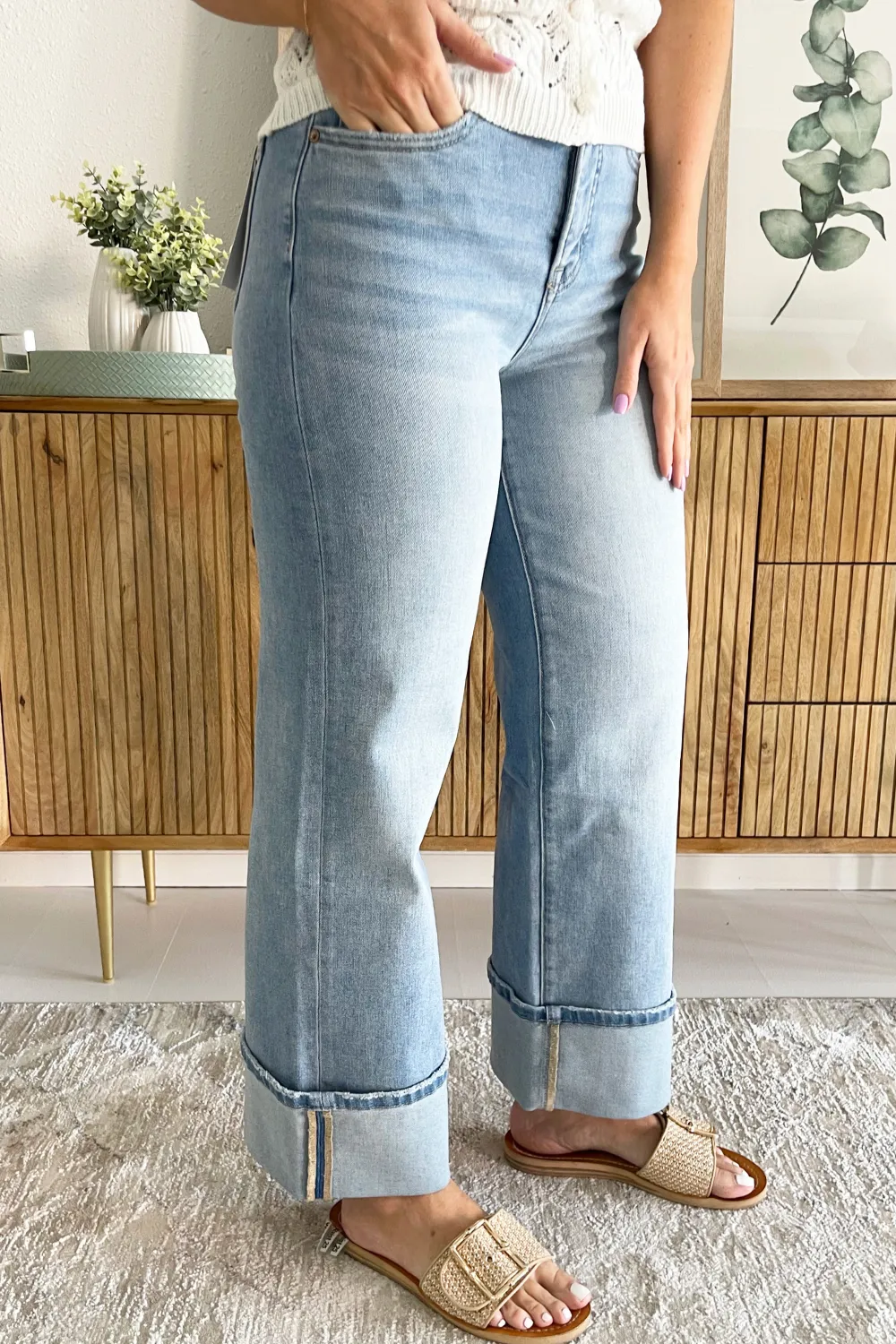 Super High Wide Leg With Cuffed Hem