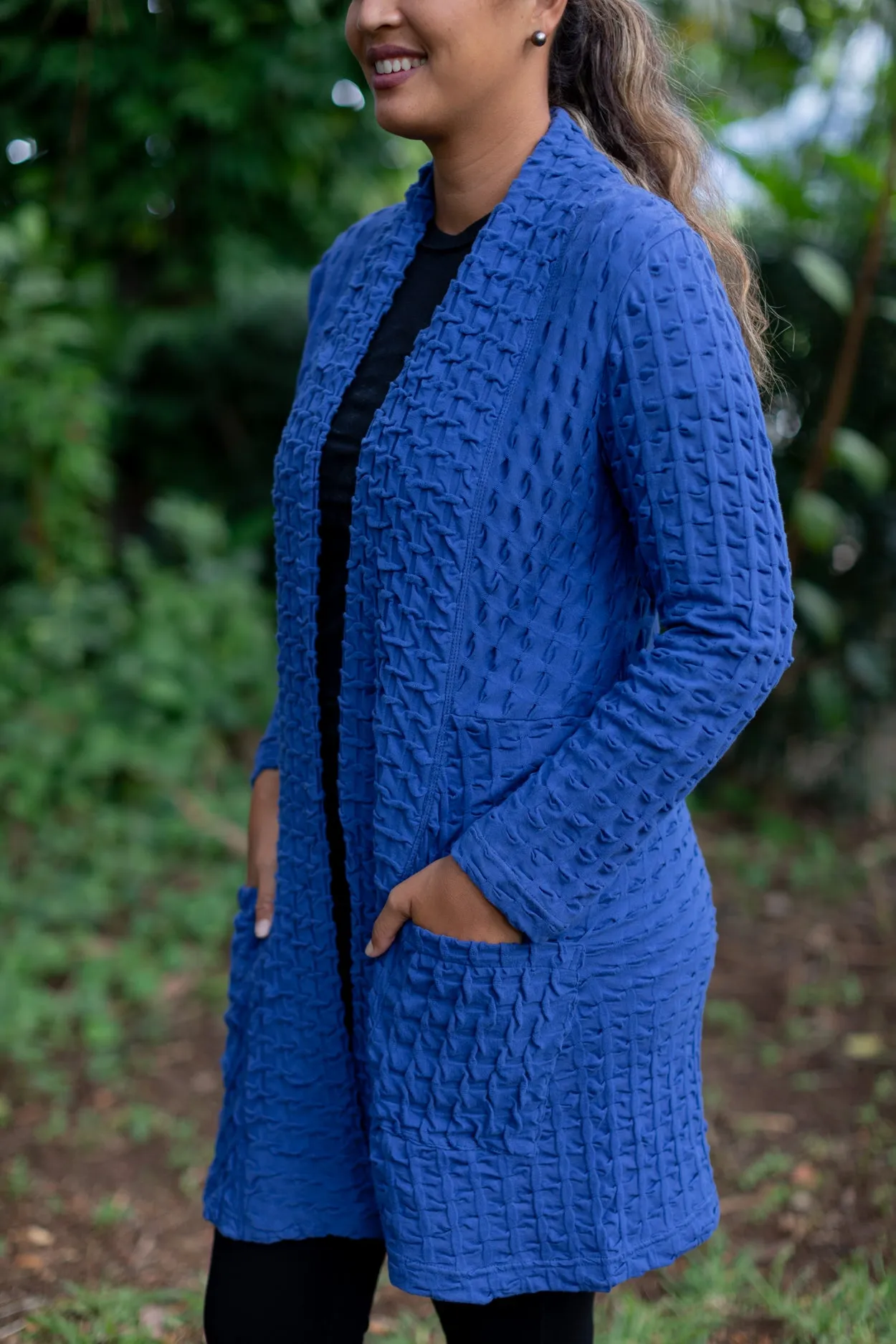Waffle Weave Long Jacket