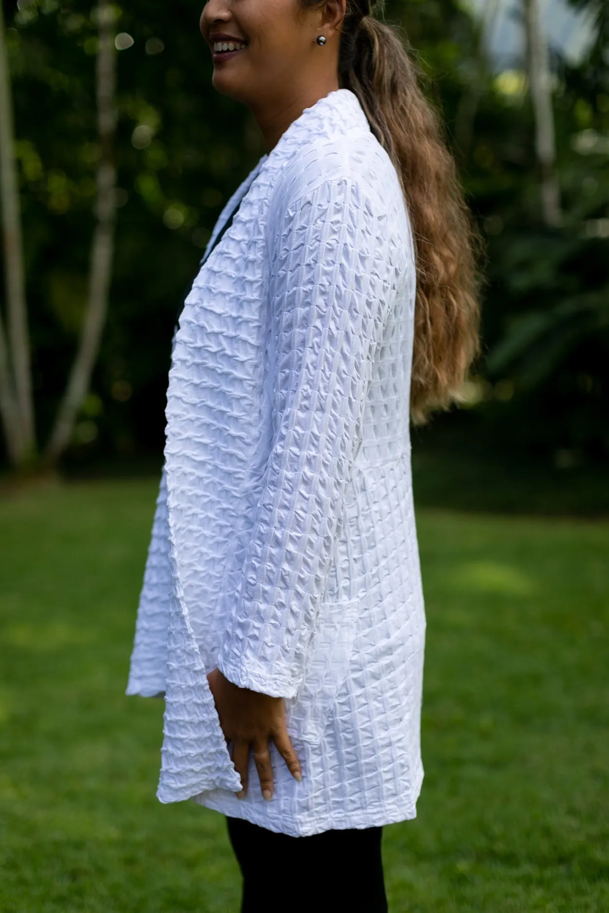 Waffle Weave Long Jacket