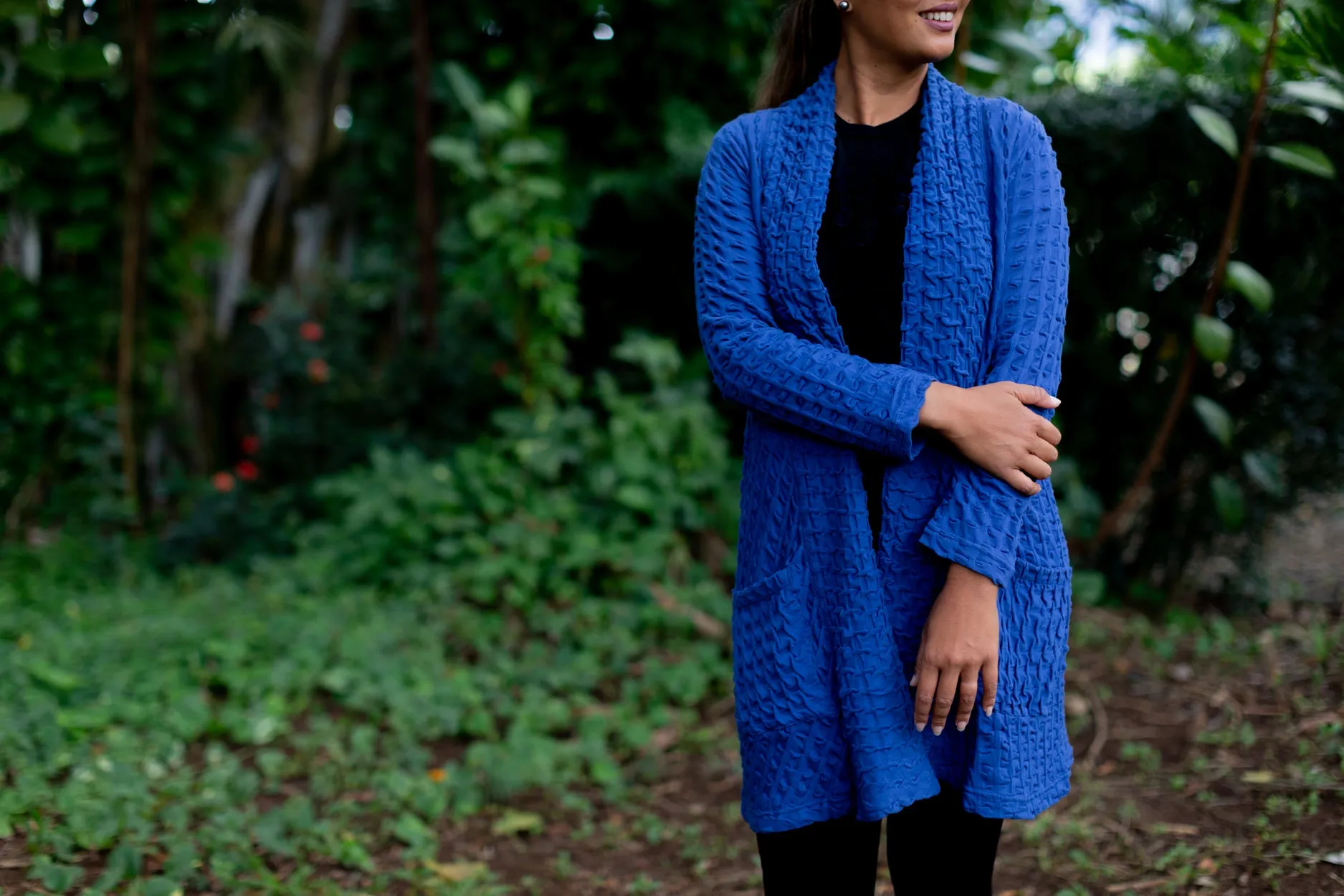 Waffle Weave Long Jacket
