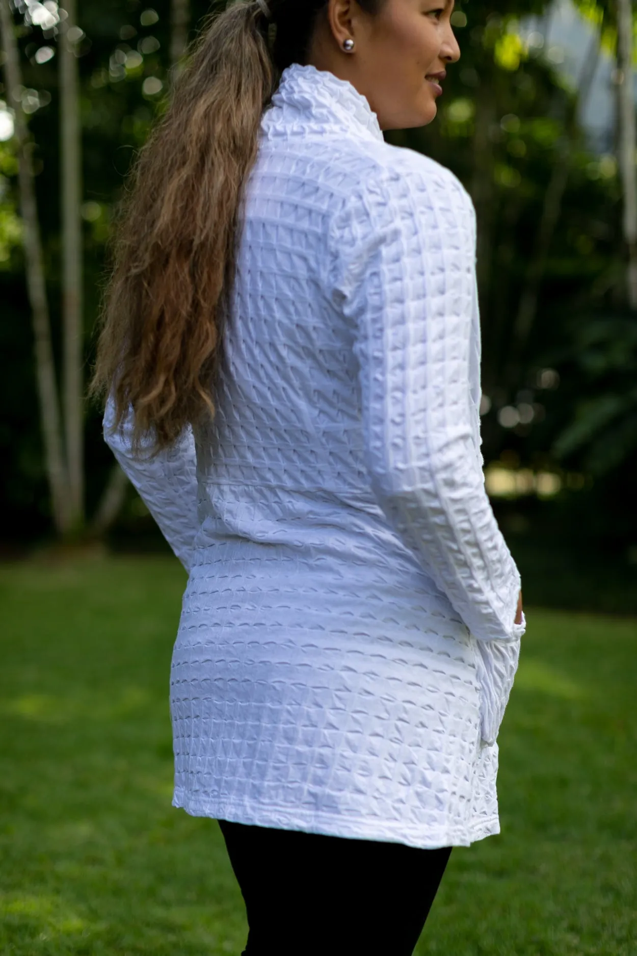 Waffle Weave Long Jacket