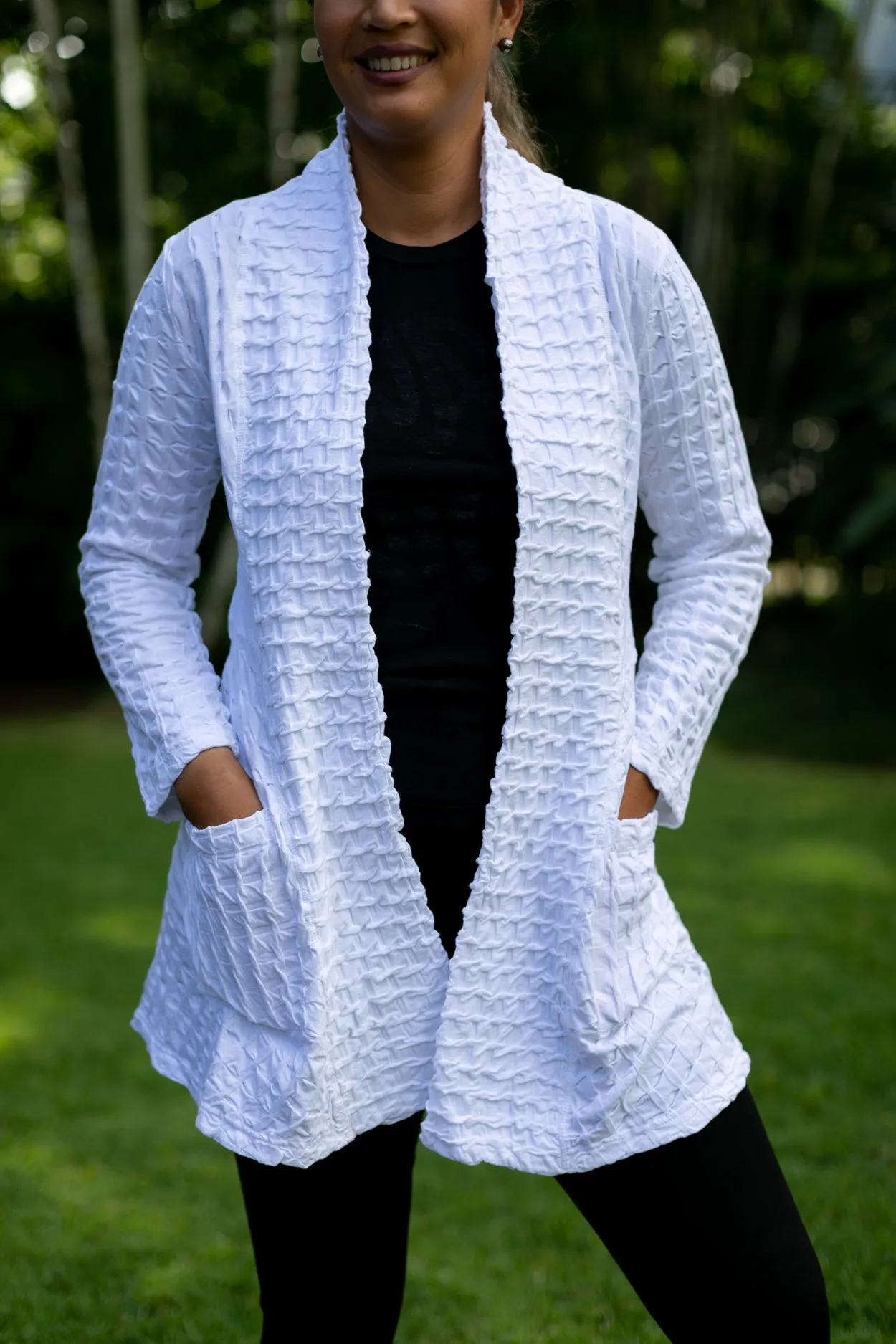 Waffle Weave Long Jacket