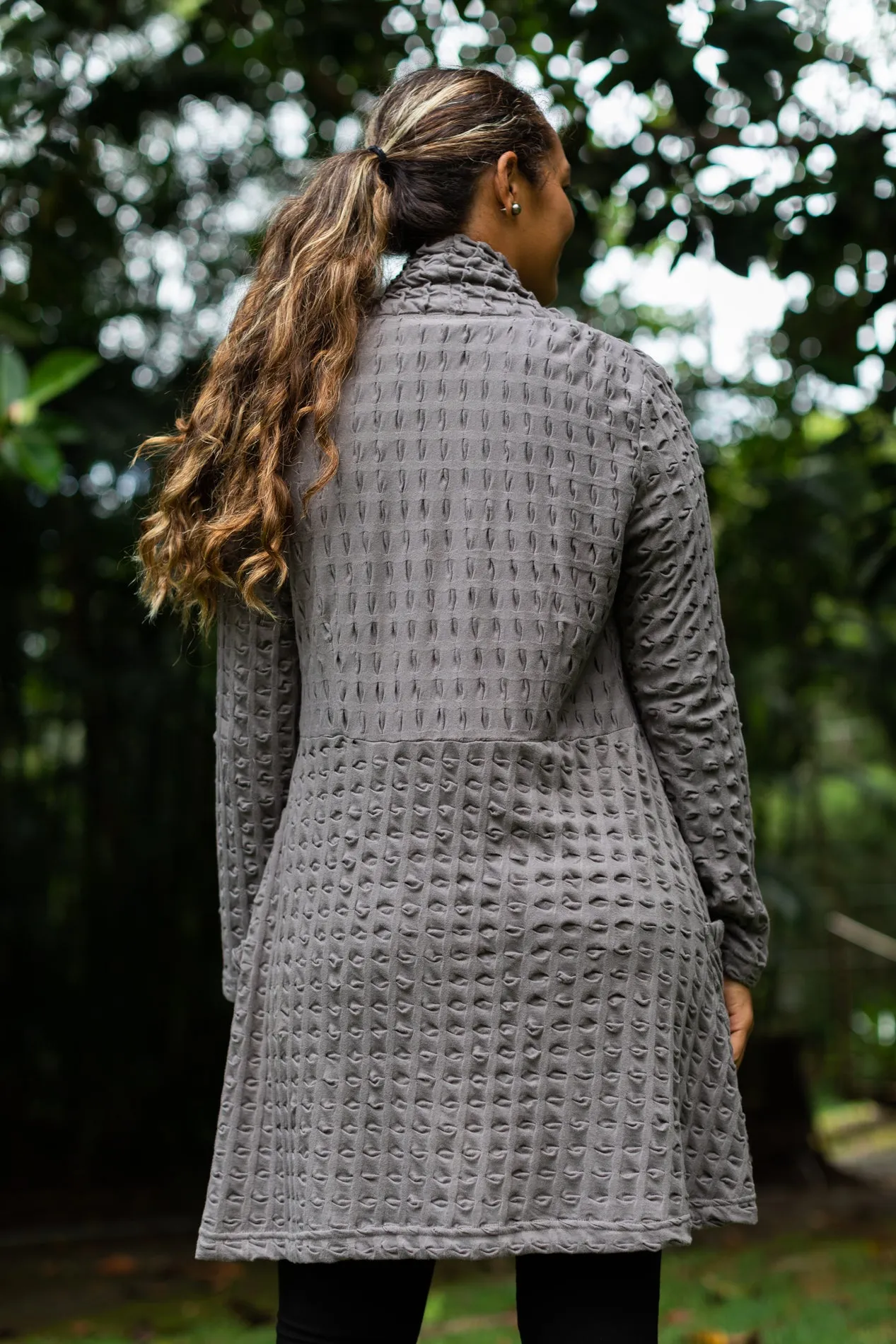 Waffle Weave Long Jacket