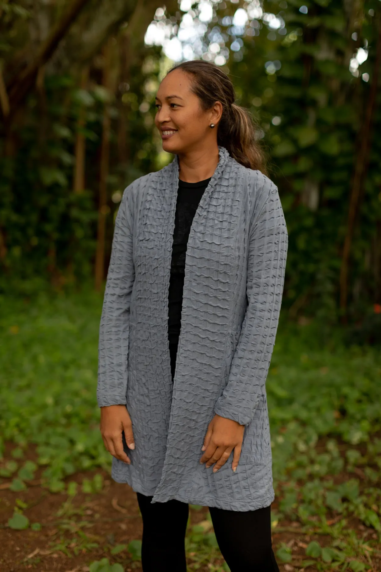 Waffle Weave Long Jacket