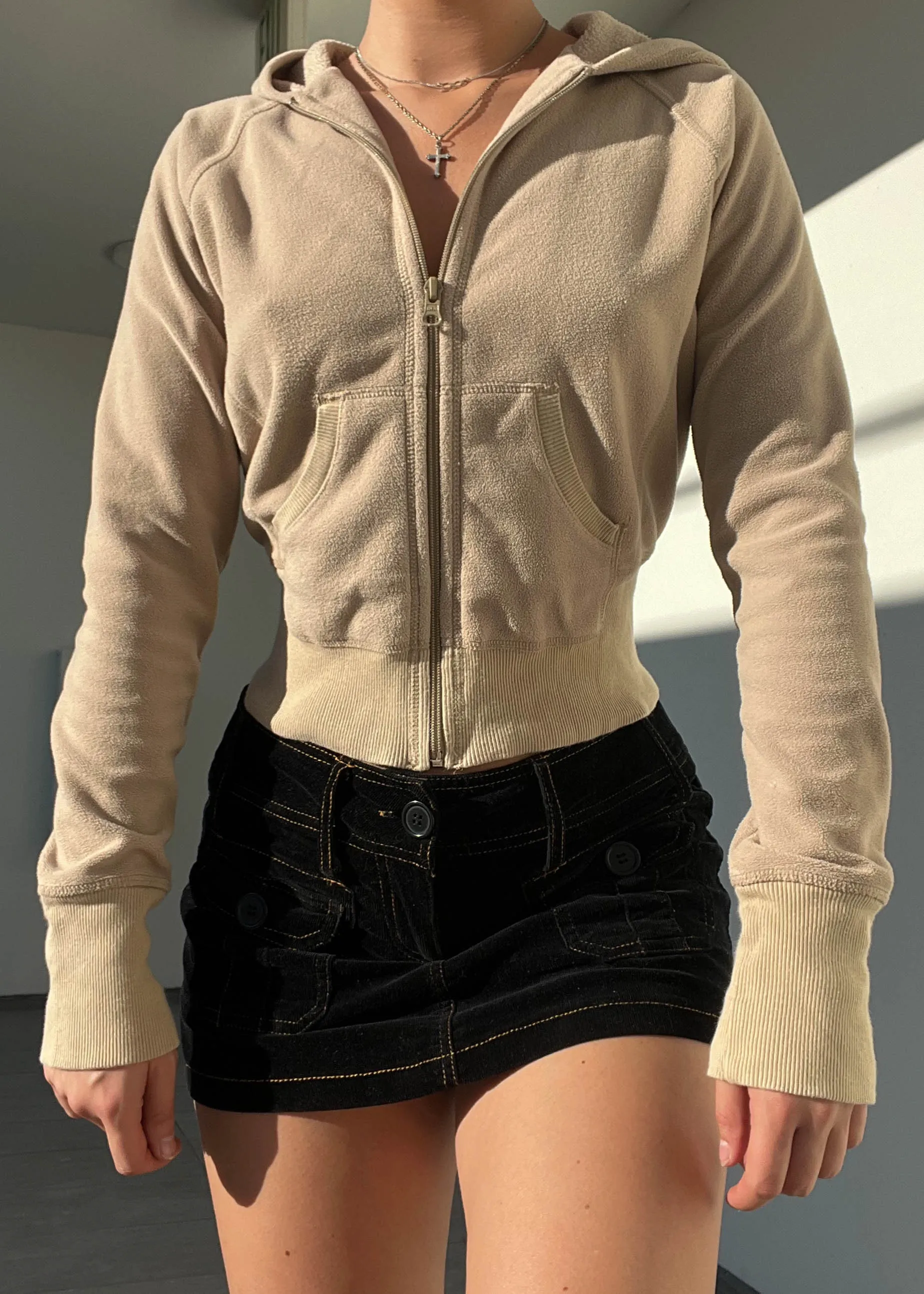 Y2k Tan Fleece Jacket (M)