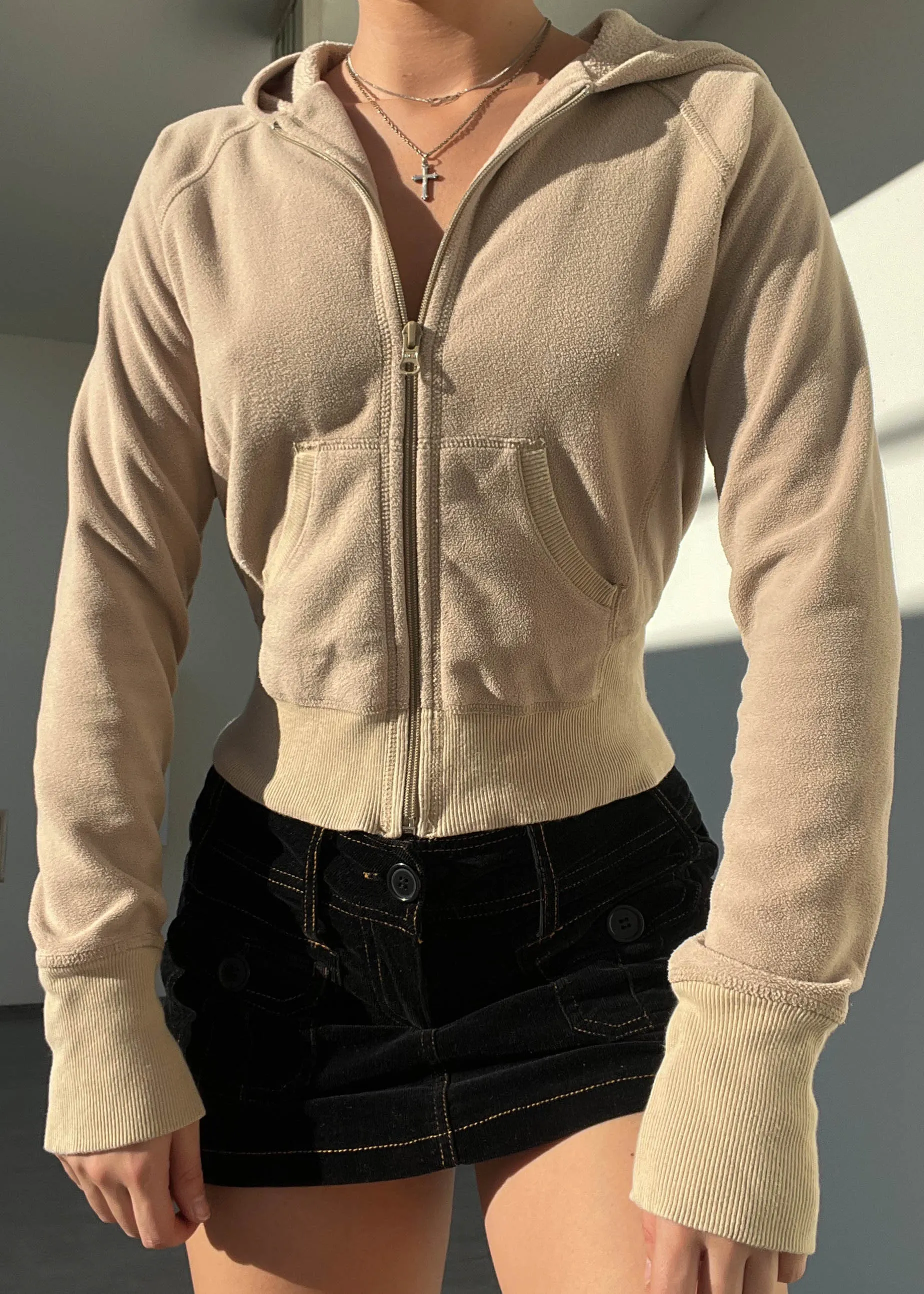Y2k Tan Fleece Jacket (M)